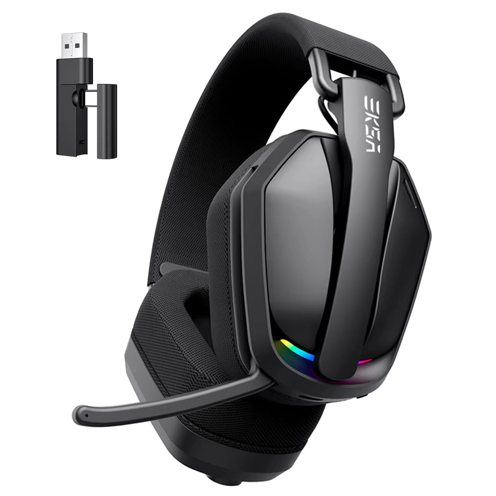 2.4Ghz Wireless Gaming Headphones with Mic Usb/Type C Ultralight Foldable Over-Ear Bluetooth Headset Gamer for Pc/Ps5/Xbox